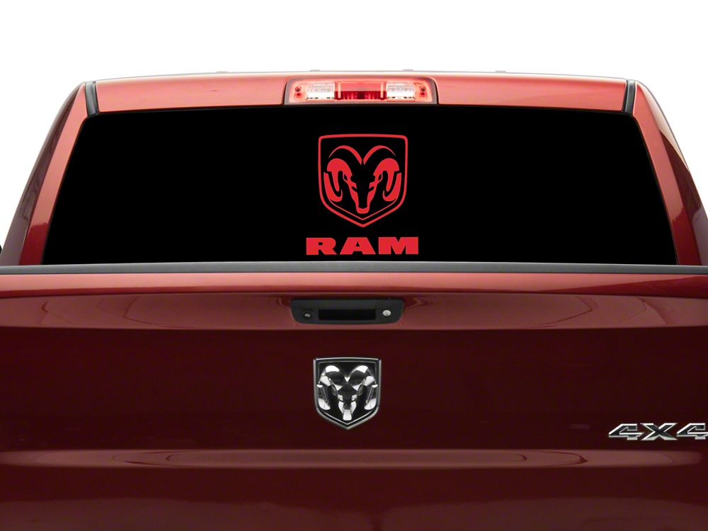 RAM Licensed by RedRock Large RAM Head with Logo; Red (03-18 RAM 2500)