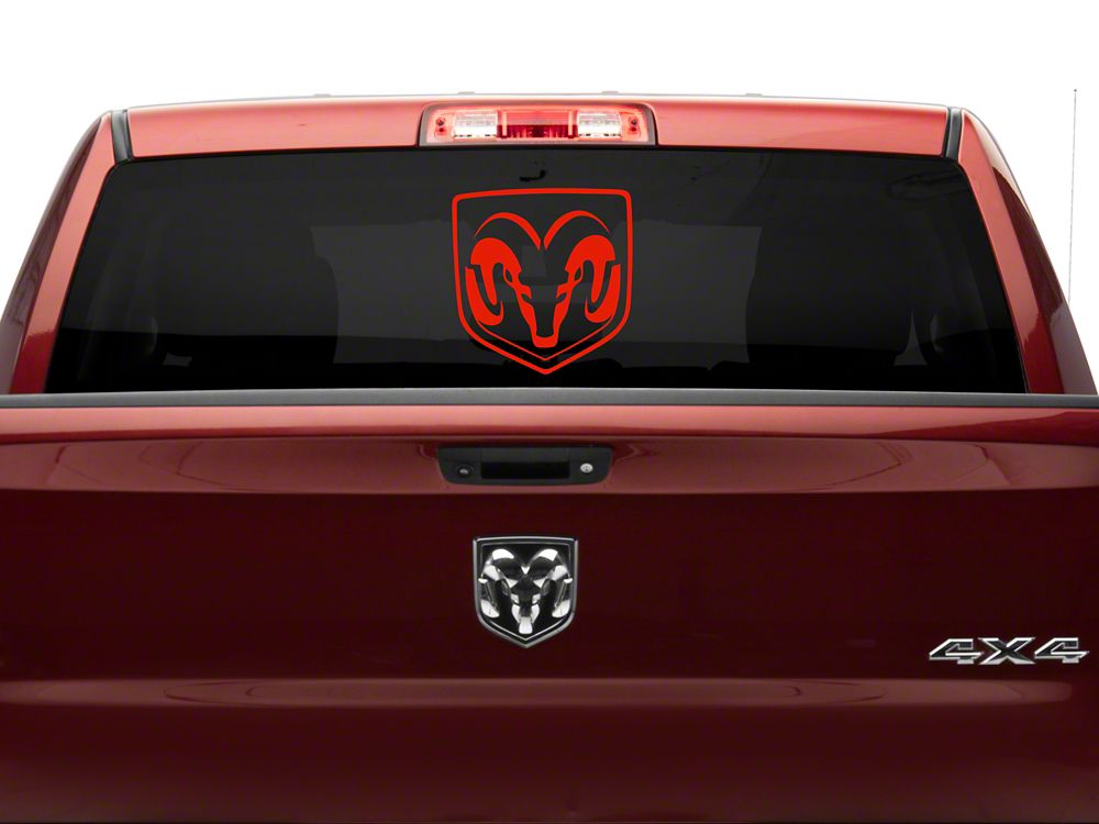 RAM Licensed by RedRock Large RAM Head Logo; Red (03-18 RAM 2500)