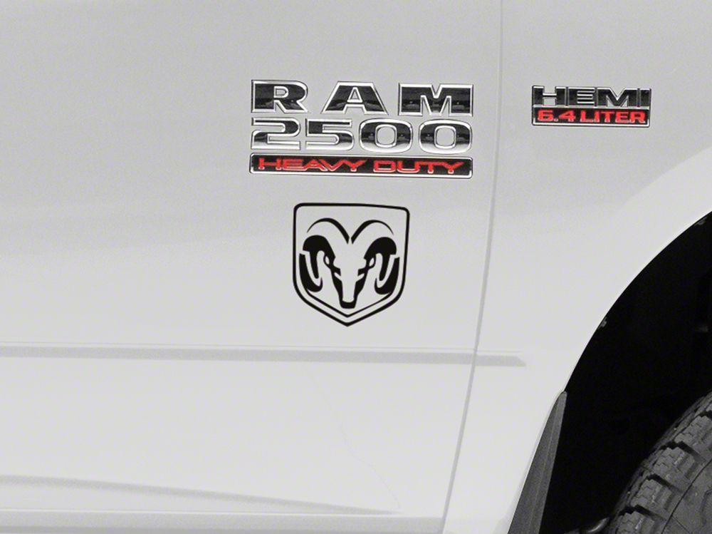 RAM Licensed by RedRock Small RAM Head Logo; Matte Black (03-18 RAM 2500)