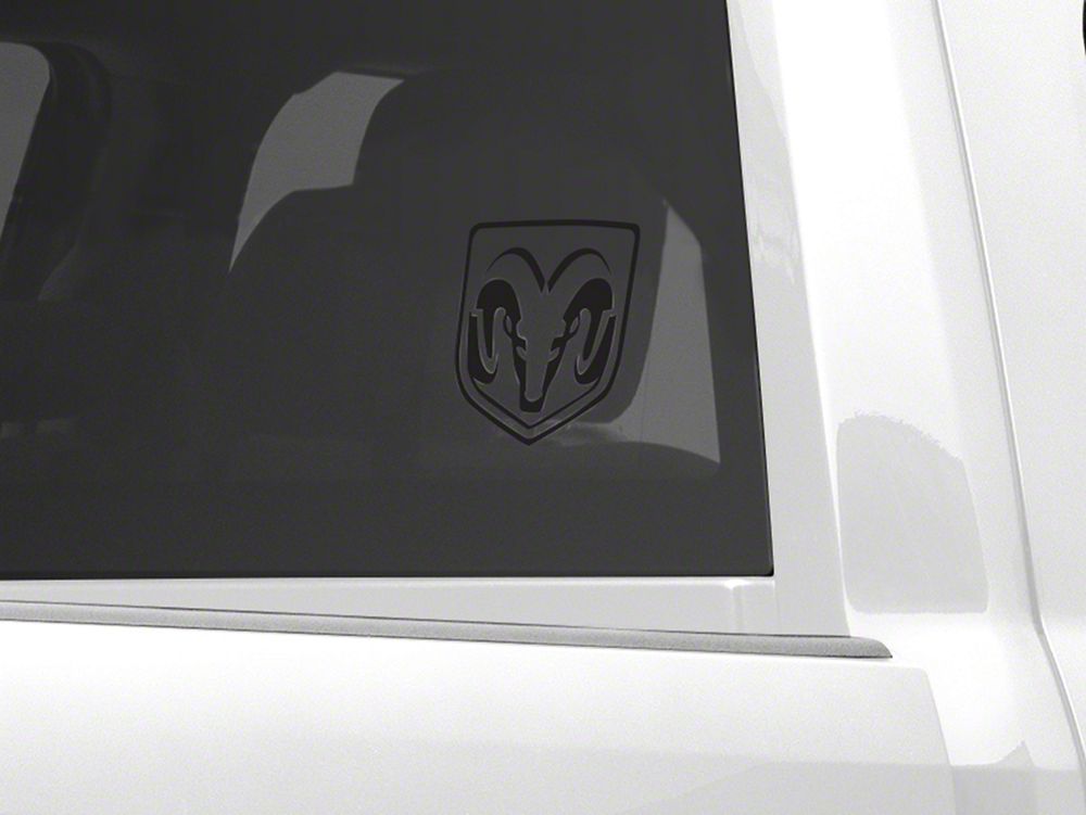 RAM Licensed by RedRock Small RAM Head Logo; Matte Black (03-18 RAM 2500)