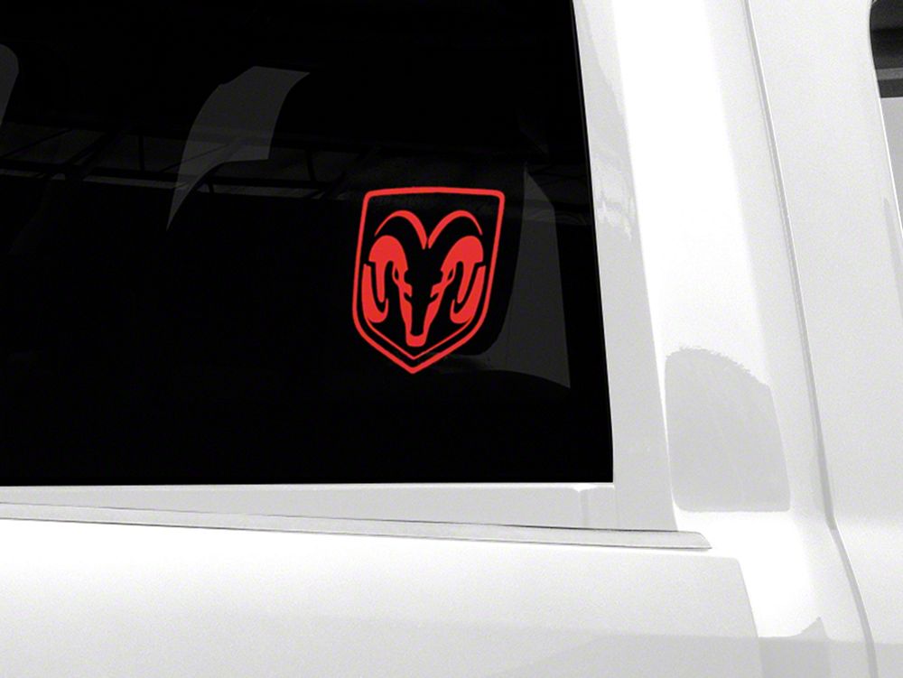 RAM Licensed by RedRock Small RAM Head Logo; Red (03-18 RAM 2500)