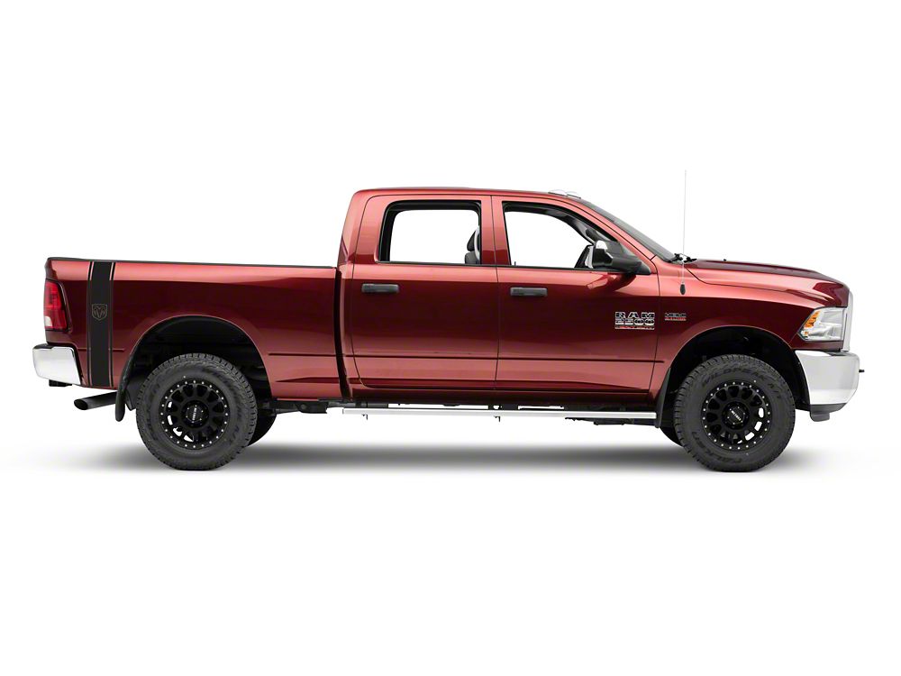 RAM Licensed by RedRock RAM Head Vertical Stripe; Matte Black (03-18 RAM 2500)