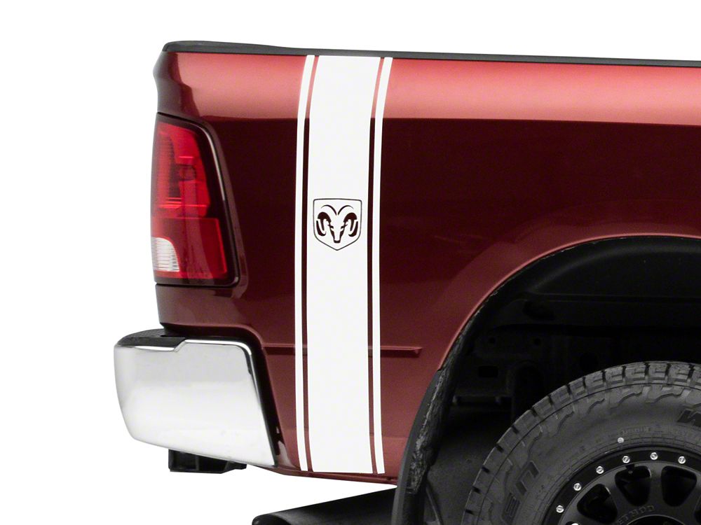 RAM Licensed by RedRock RAM Head Vertical Stripe; White (03-18 RAM 2500)
