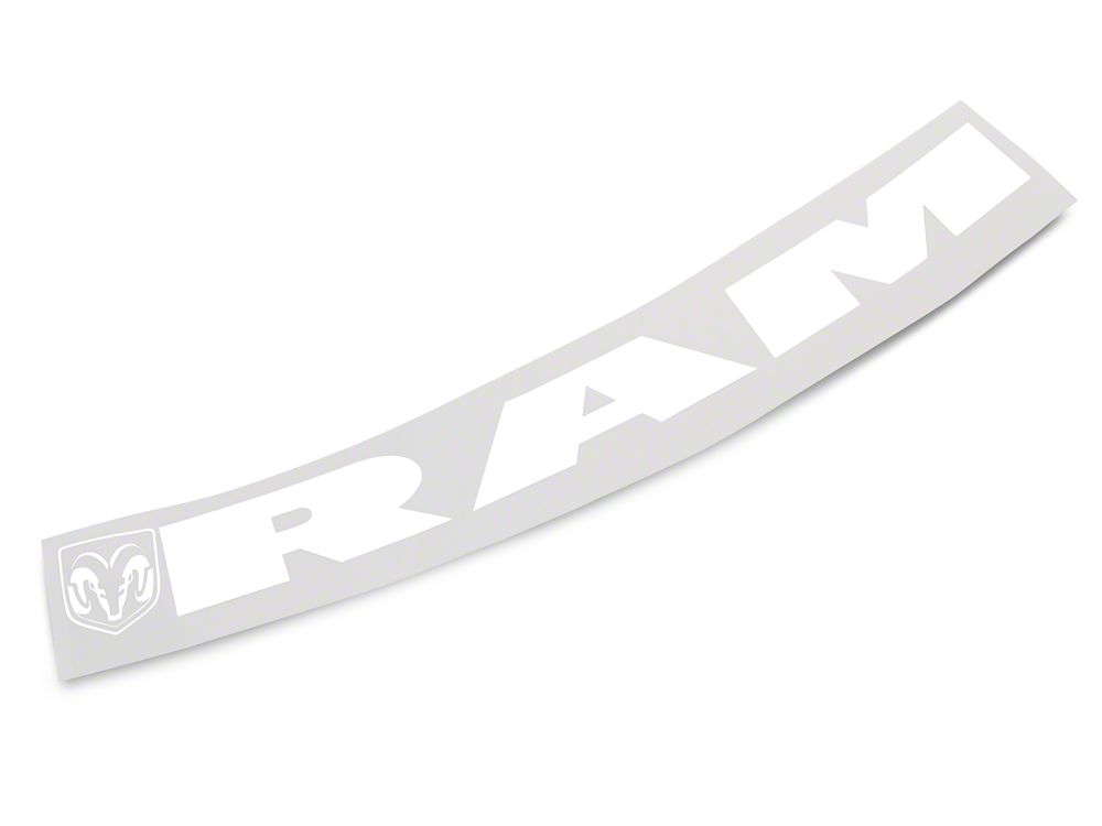 RAM Licensed by RedRock RAM with Head and Logo Windshield Banner; White (03-18 RAM 2500)