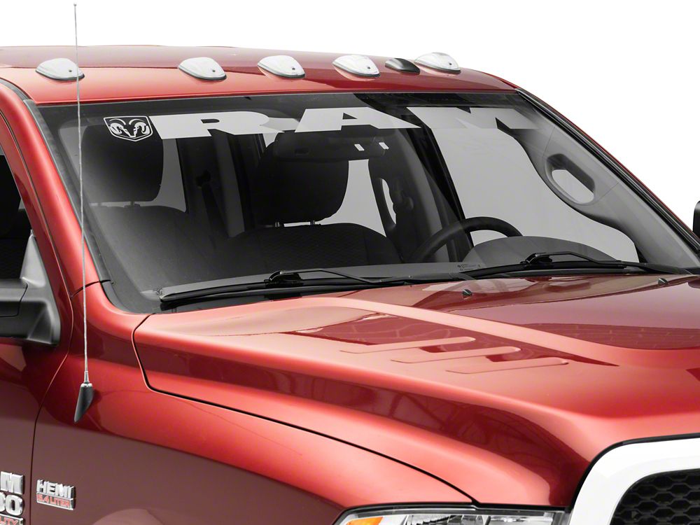 RAM Licensed by RedRock RAM with Head and Logo Windshield Banner; Frosted (03-18 RAM 2500)
