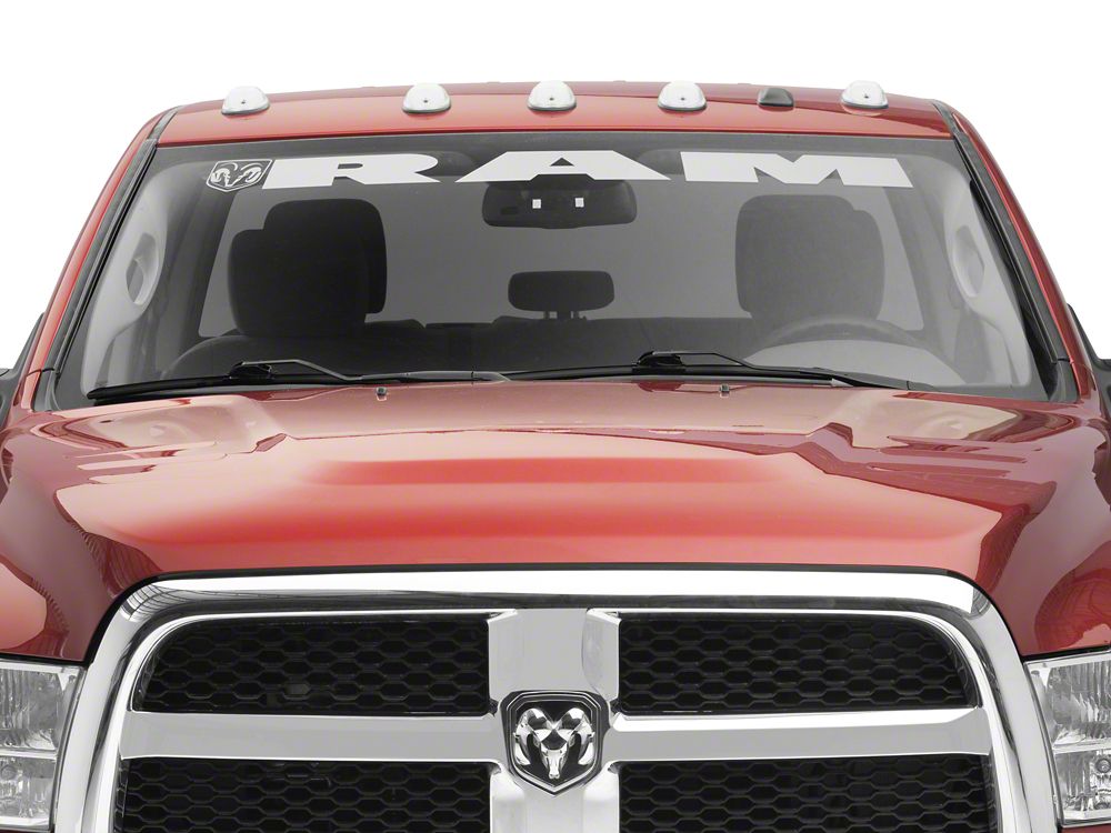 RAM Licensed by RedRock RAM with Head and Logo Windshield Banner; Frosted (03-18 RAM 2500)