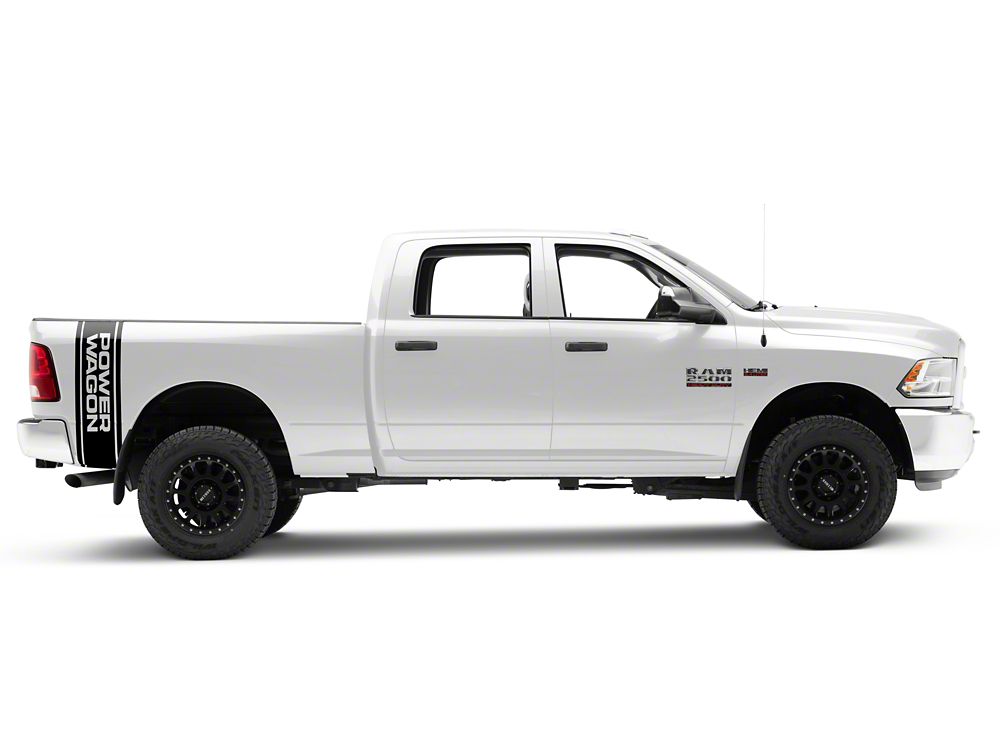 RAM Licensed by RedRock Power Wagon Rear Vertical Stripe; Gloss Black (03-24 RAM 2500)