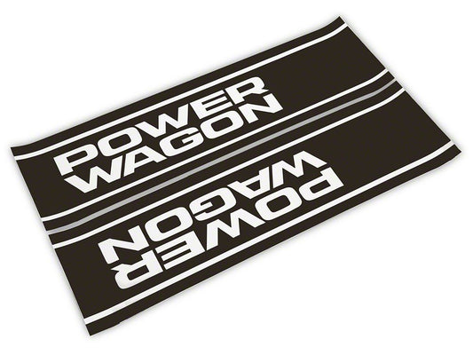 RAM Licensed by RedRock Power Wagon Rear Vertical Stripe; Matte Black (03-24 RAM 2500)