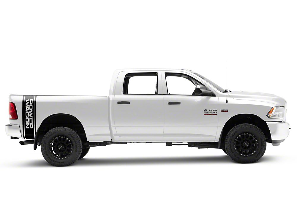 RAM Licensed by RedRock Power Wagon Rear Vertical Stripe; Matte Black (03-24 RAM 2500)