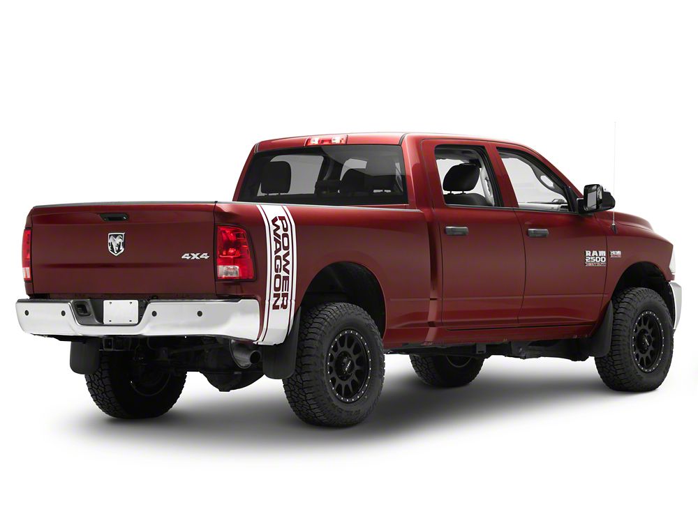 RAM Licensed by RedRock Power Wagon Rear Vertical Stripe; White (03-24 RAM 2500)