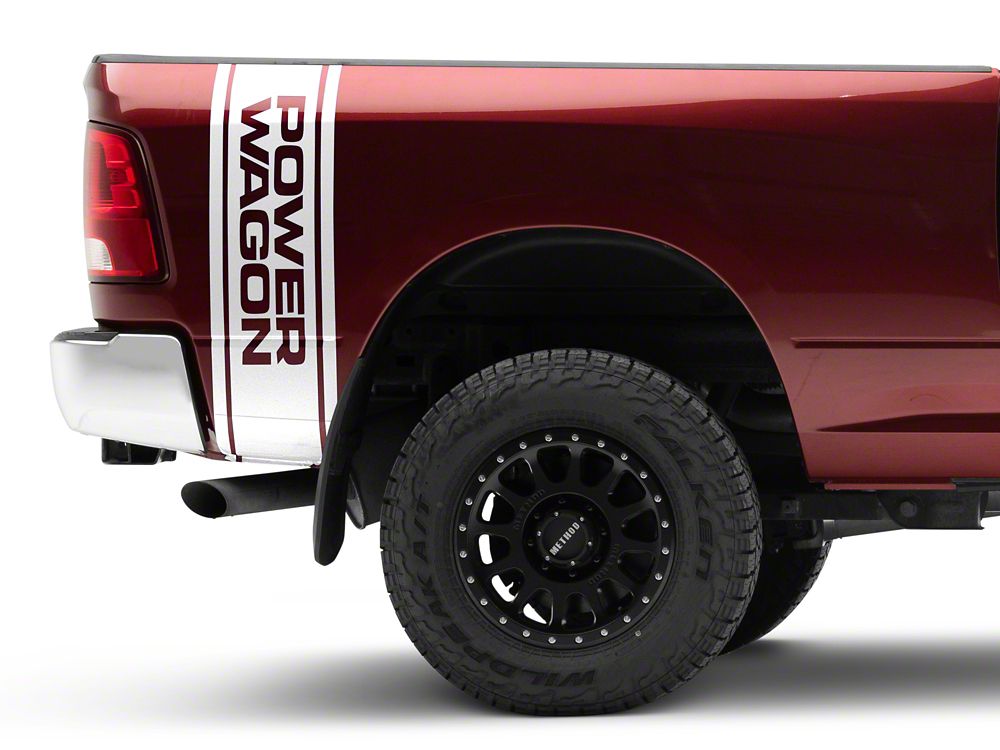 RAM Licensed by RedRock Power Wagon Rear Vertical Stripe; White (03-24 RAM 2500)