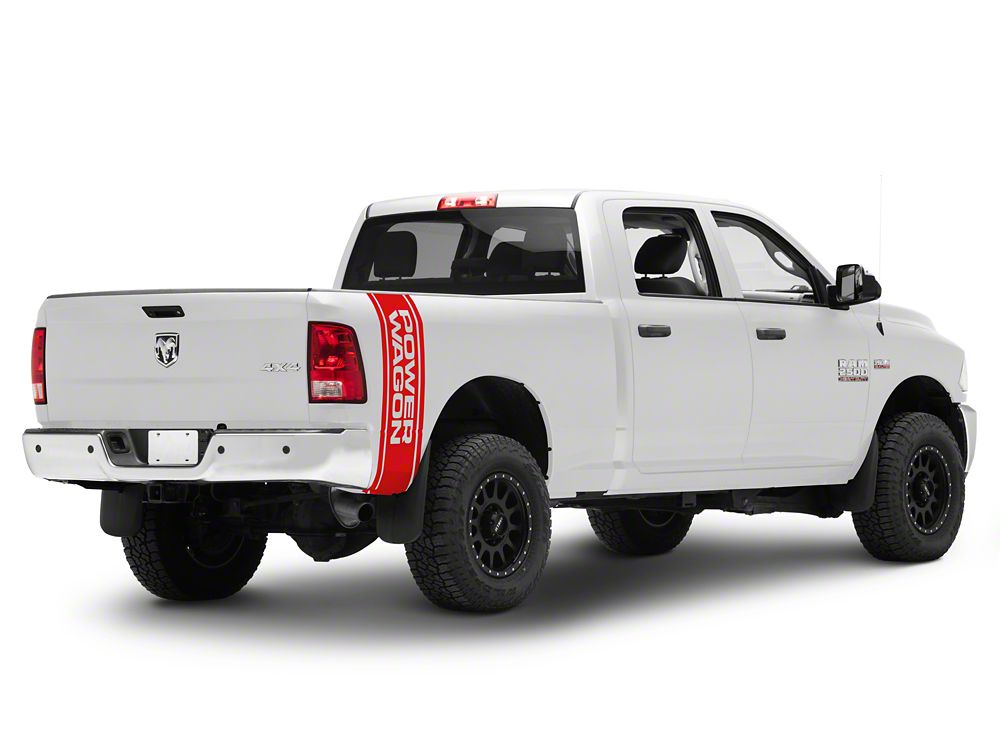 RAM Licensed by RedRock Power Wagon Rear Vertical Stripe; Red (03-24 RAM 2500)