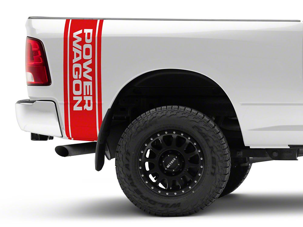 RAM Licensed by RedRock Power Wagon Rear Vertical Stripe; Red (03-24 RAM 2500)