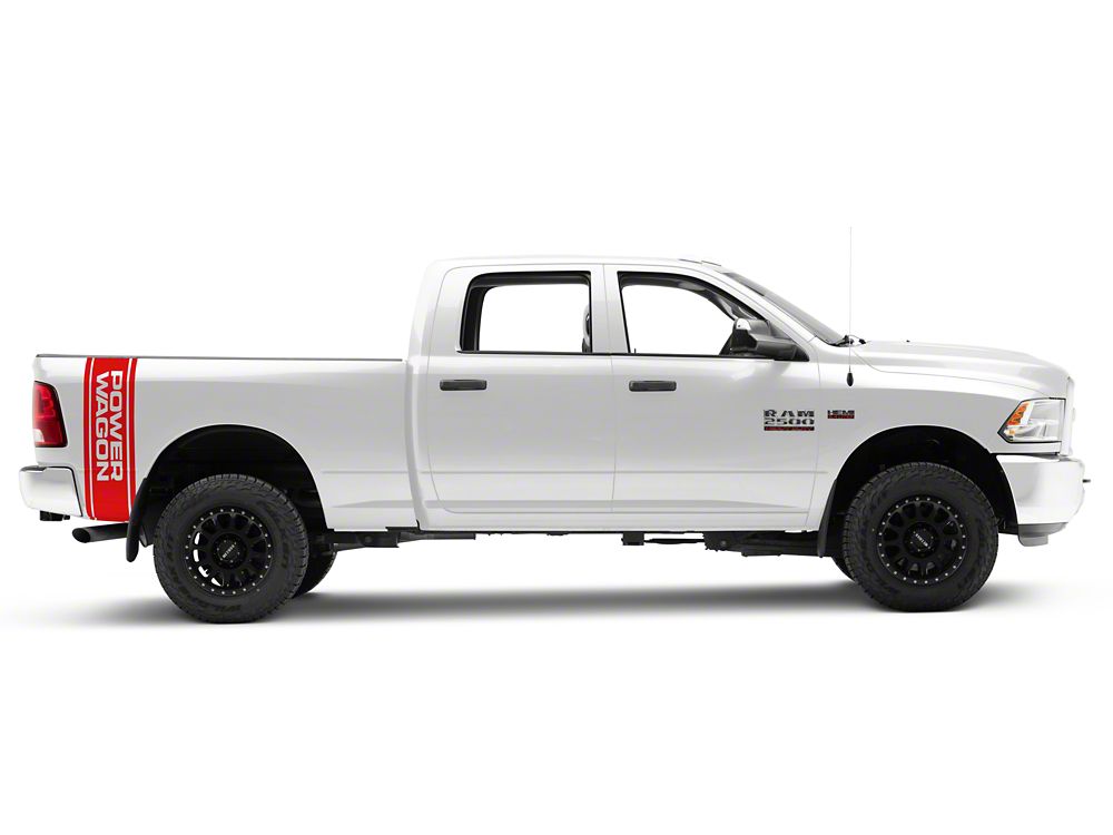 RAM Licensed by RedRock Power Wagon Rear Vertical Stripe; Red (03-24 RAM 2500)
