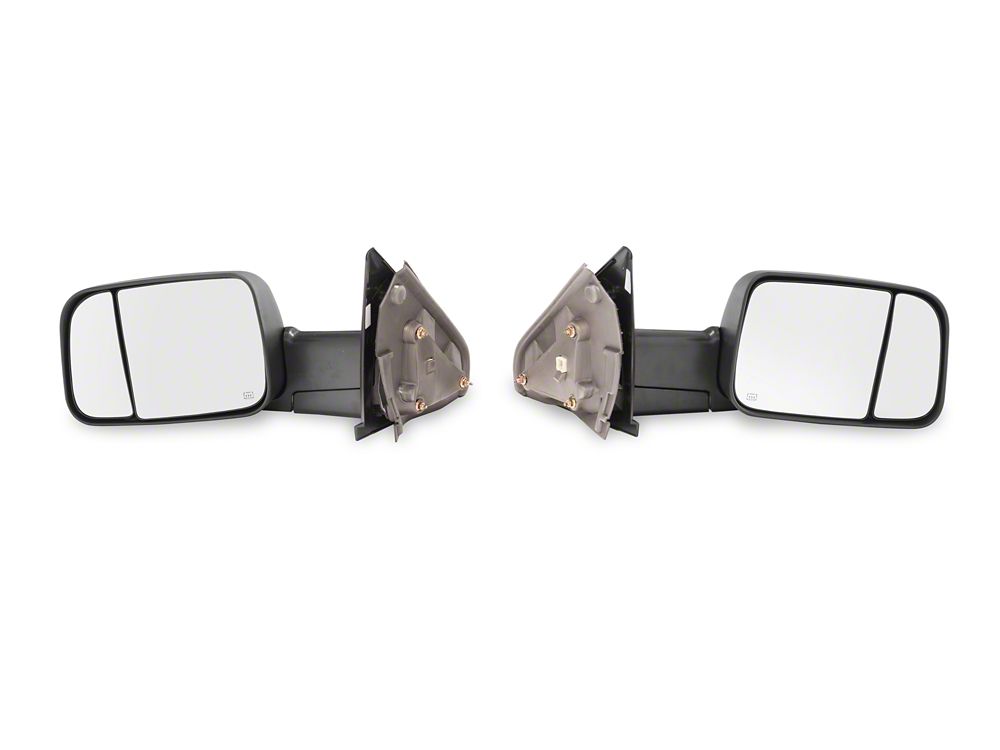 RedRock Powered Heated Towing Mirrors; Black (03-09 RAM 2500)