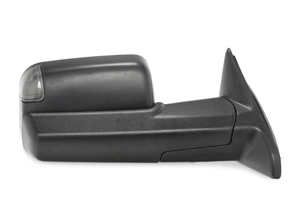 RedRock Powered Heated Towing Mirrors with Smoked Turn Signals; Black (10-18 RAM 2500)