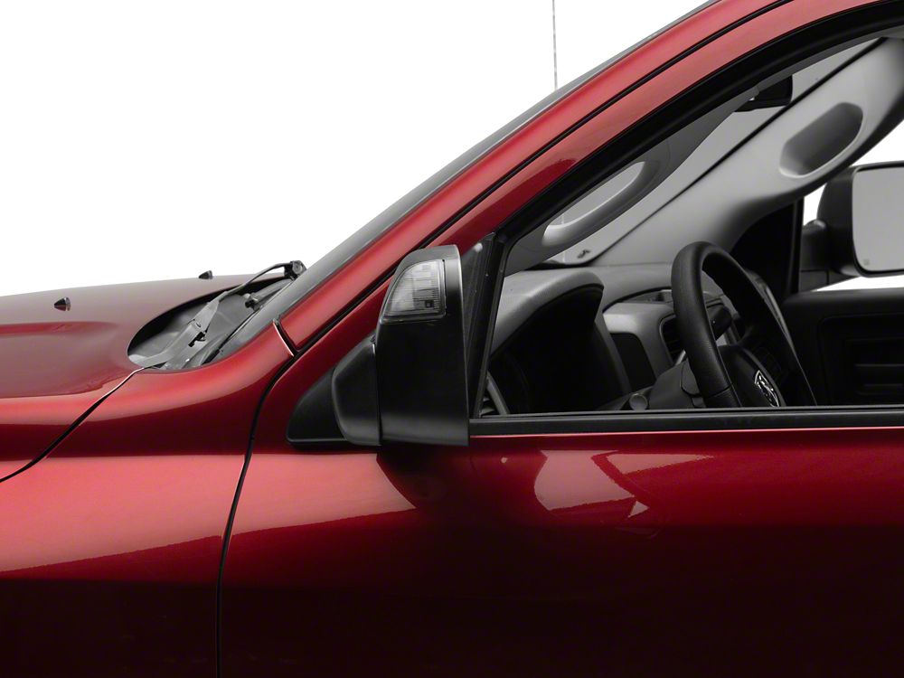 RedRock Powered Heated Towing Mirrors with Smoked Turn Signals; Black (10-18 RAM 2500)