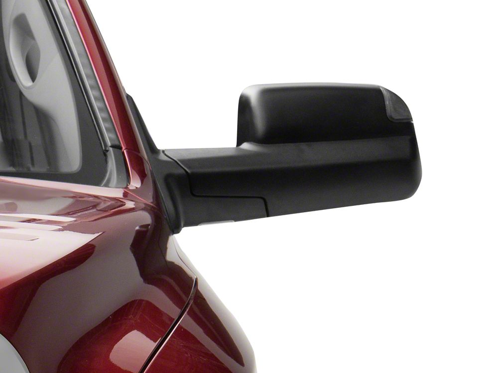 RedRock Powered Heated Towing Mirrors with Smoked Turn Signals; Black (10-18 RAM 2500)