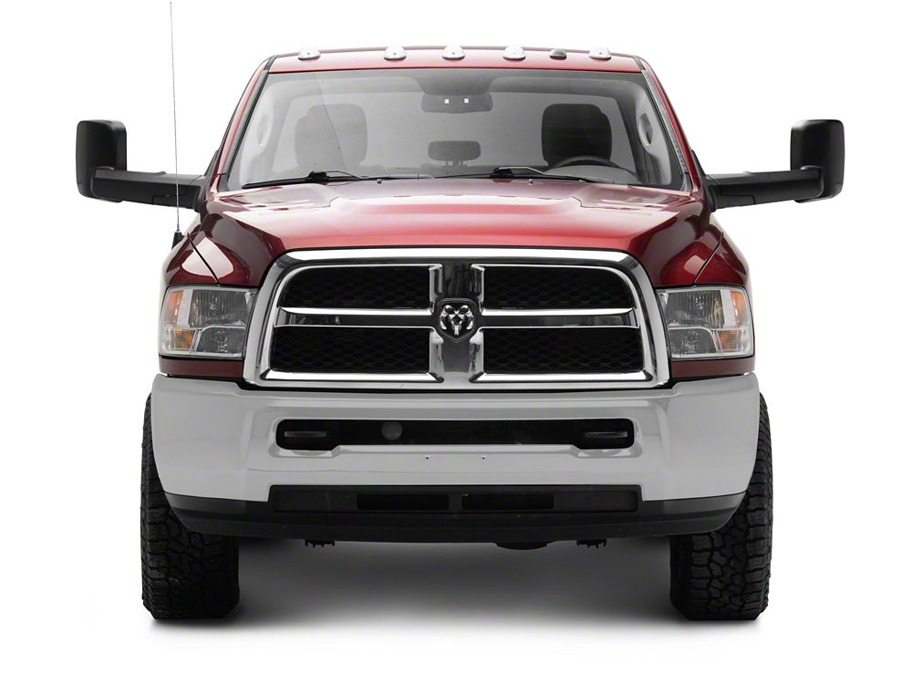 RedRock Powered Heated Towing Mirrors with Smoked Turn Signals; Black (10-18 RAM 2500)