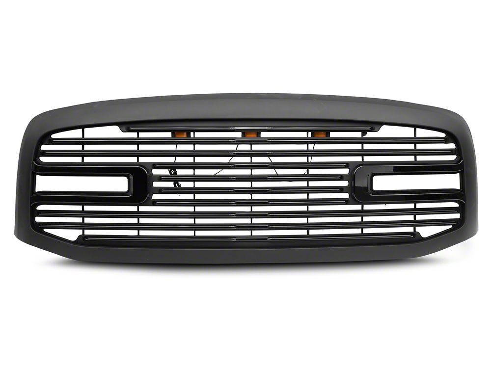 RedRock Boss Upper Replacement Grille with LED DRL; Matte Black (06-09 RAM 2500)