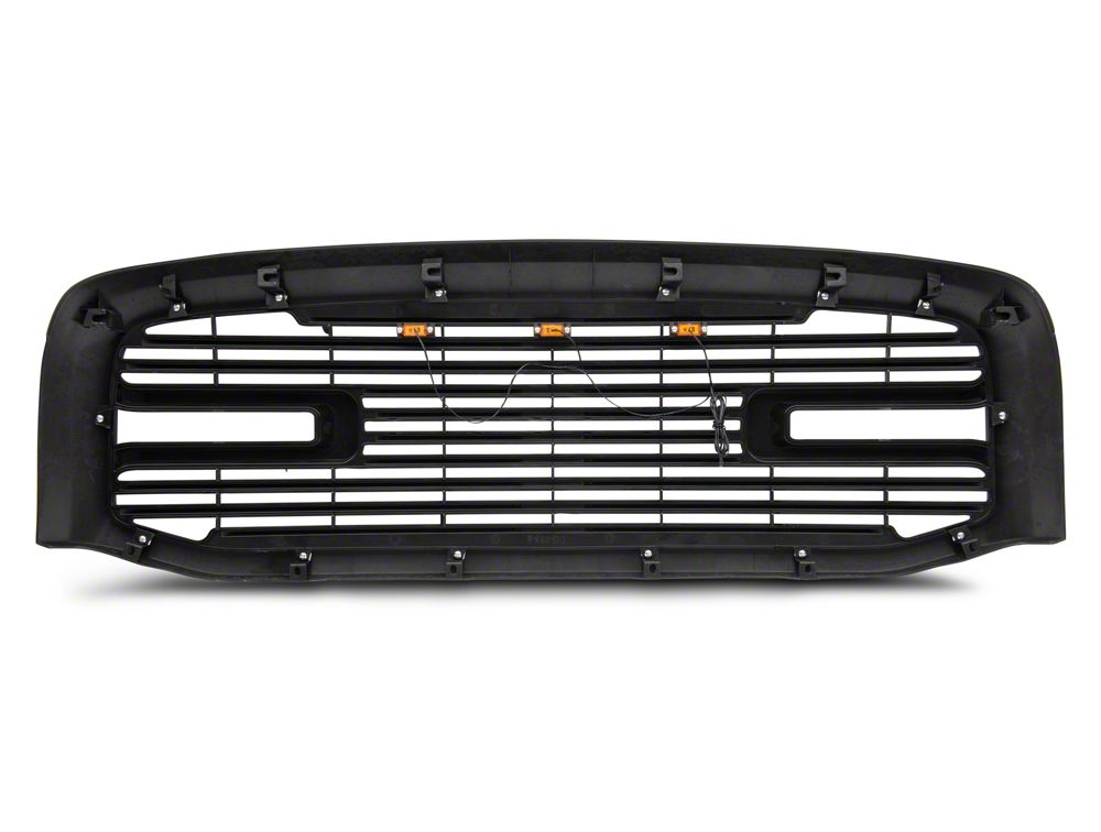 RedRock Boss Upper Replacement Grille with LED DRL; Matte Black (06-09 RAM 2500)