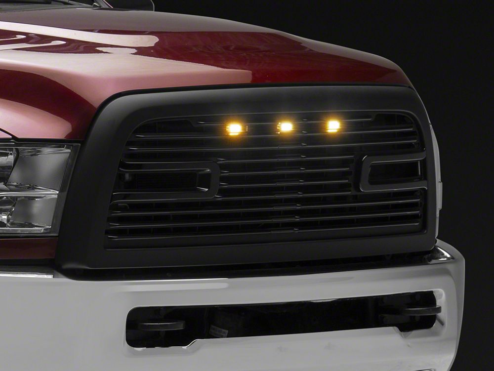 RedRock Boss Upper Replacement Grille with LED DRL; Matte Black (10-18 RAM 2500)