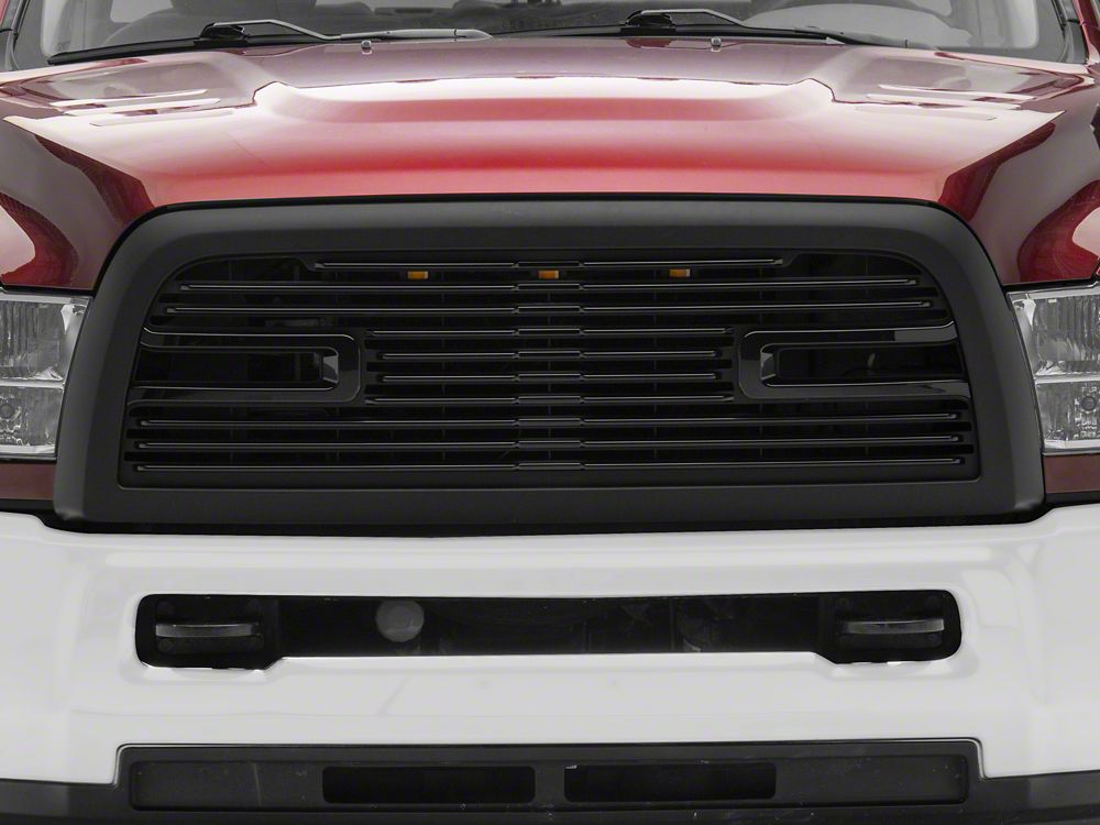 RedRock Boss Upper Replacement Grille with LED DRL; Matte Black (10-18 RAM 2500)