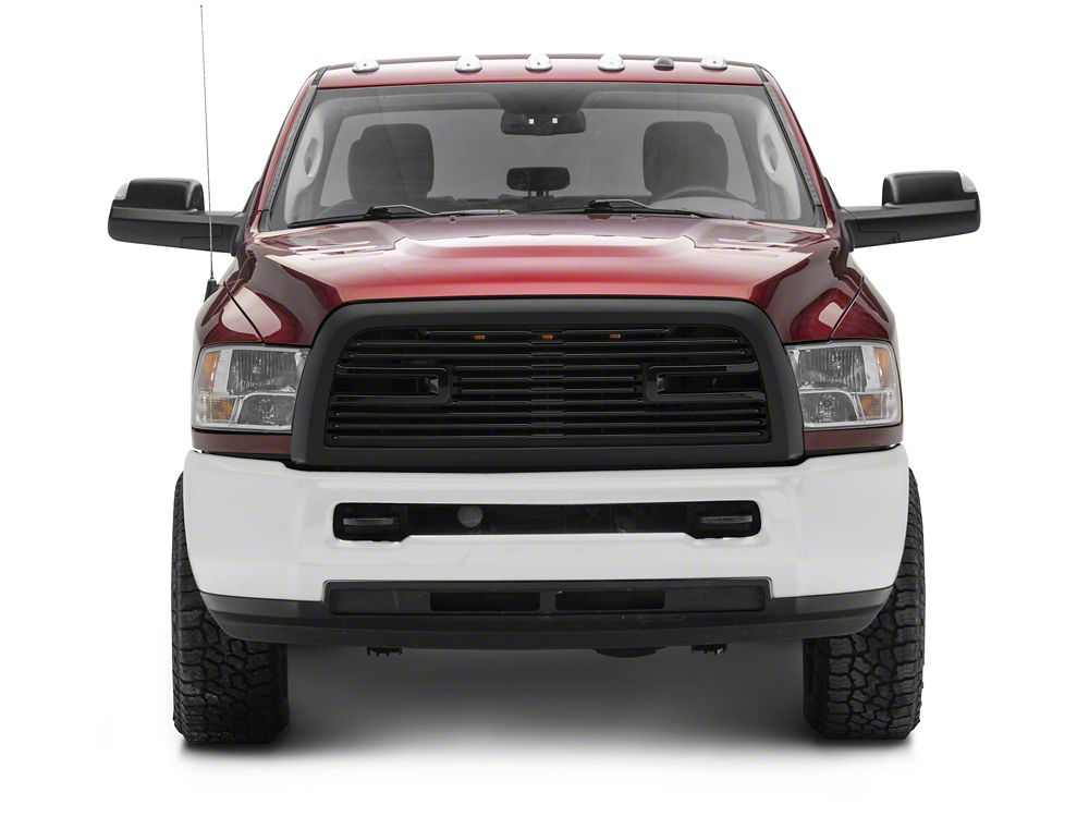RedRock Boss Upper Replacement Grille with LED DRL; Matte Black (10-18 RAM 2500)