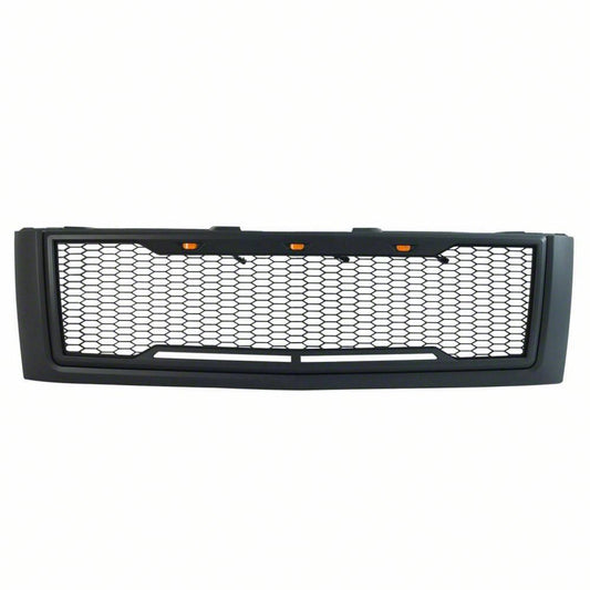 RedRock Impulse Upper Replacement Grille with Amber LED Lights; Matte Black (07-10 Silverado 3500 HD)