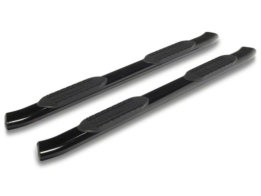 RedRock 6-Inch Oval Bent End Side Step Bars; Black (20-25 Silverado 2500 HD Crew Cab)