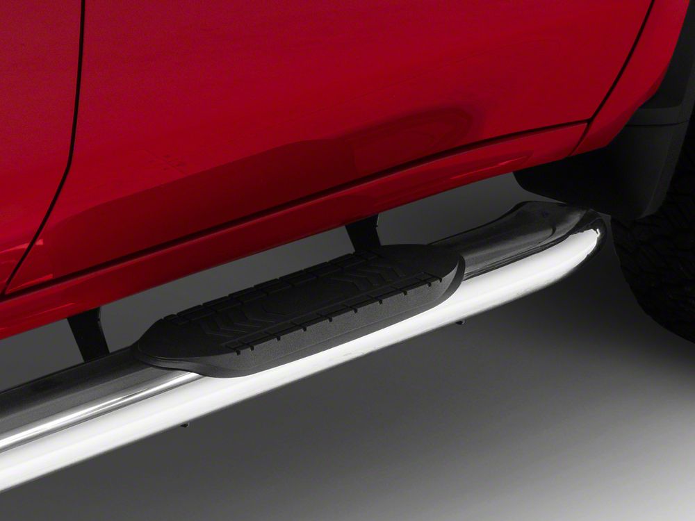 RedRock 6-Inch Oval Bent End Side Step Bars; Stainless Steel (20-25 Silverado 2500 HD Crew Cab)