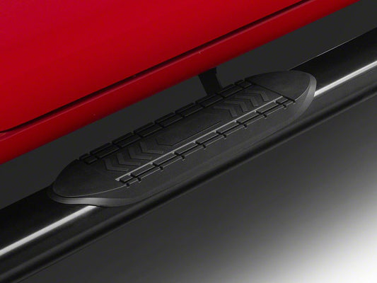 RedRock 6-Inch Oval Straight End Side Step Bars; Black (20-25 Silverado 2500 HD Crew Cab)