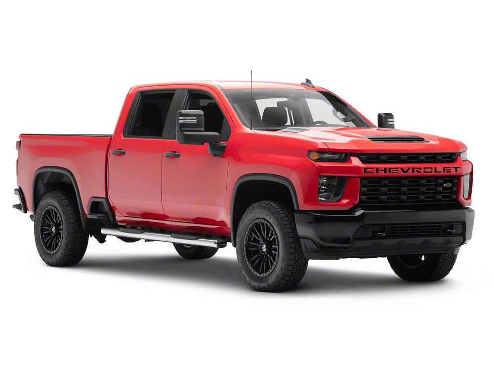RedRock 6-Inch Oval Straight End Side Step Bars; Stainless Steel (20-25 Silverado 2500 HD Crew Cab)