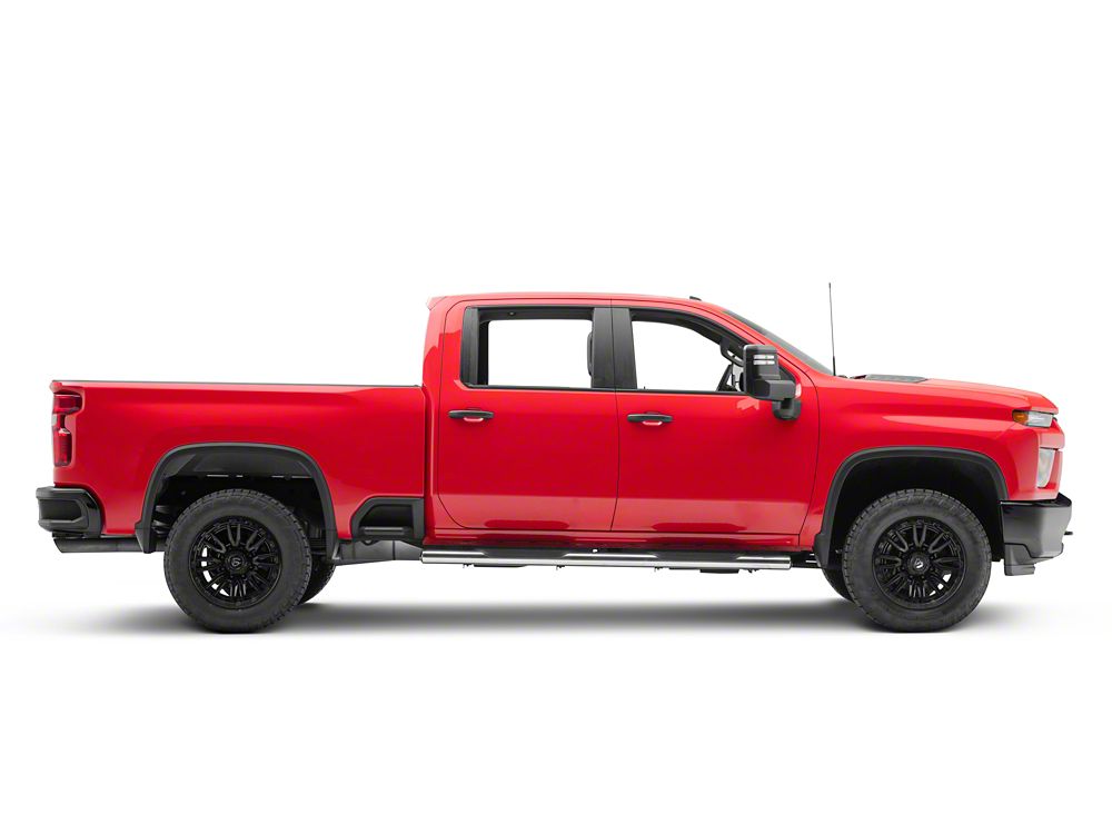 RedRock 6-Inch Oval Straight End Side Step Bars; Stainless Steel (20-25 Silverado 2500 HD Crew Cab)