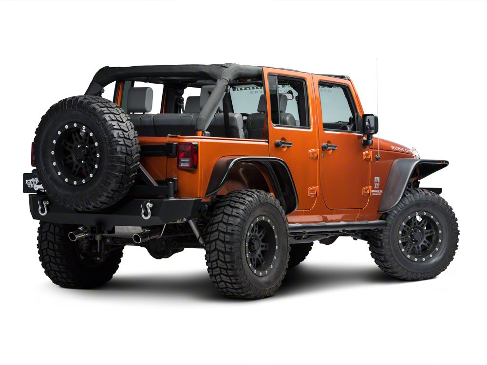 RedRock 3-Inch Round Curved Side Step Bars; Textured Black (07-18 Jeep Wrangler JK 4-Door)