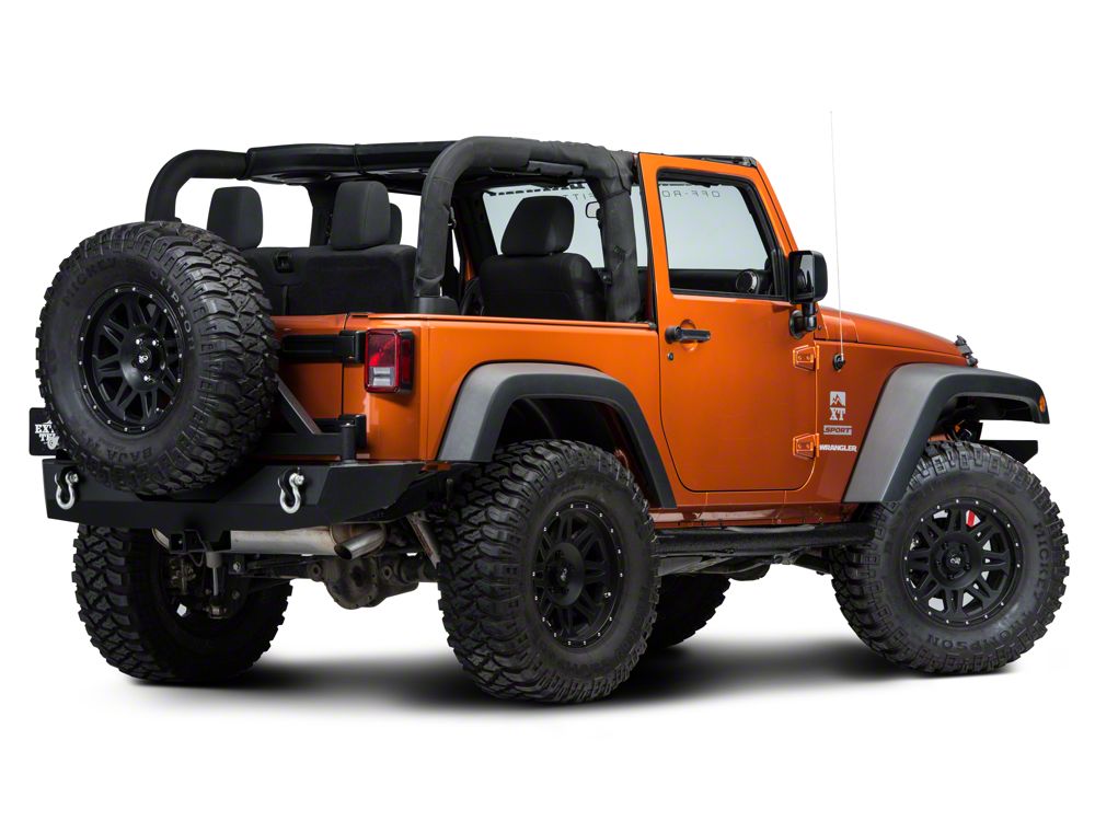 RedRock 3-Inch Round Curved Side Step Bars; Textured Black (07-18 Jeep Wrangler JK 2-Door)