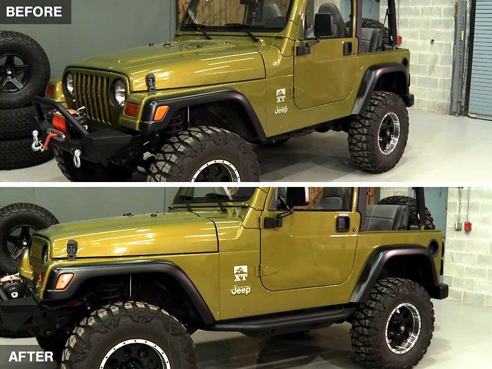 RedRock Side Armor; Textured Black (87-06 Jeep Wrangler YJ & TJ, Excluding Unlimited)