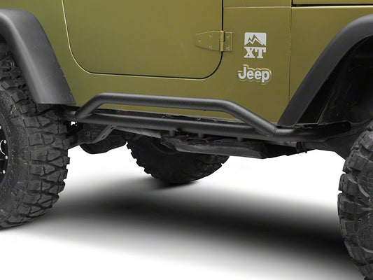 RedRock Rocker Guards; Textured Black (87-06 Jeep Wrangler YJ & TJ, Excluding Unlimited)