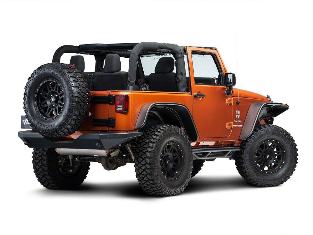 RedRock Side Armor; Textured Black (07-18 Jeep Wrangler JK 2-Door)