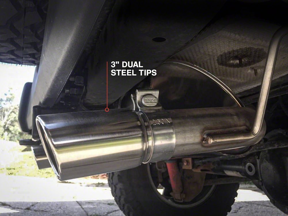 RedRock Dual Outlet Axle-Back Exhaust with Polished Tips (07-18 Jeep Wrangler JK)