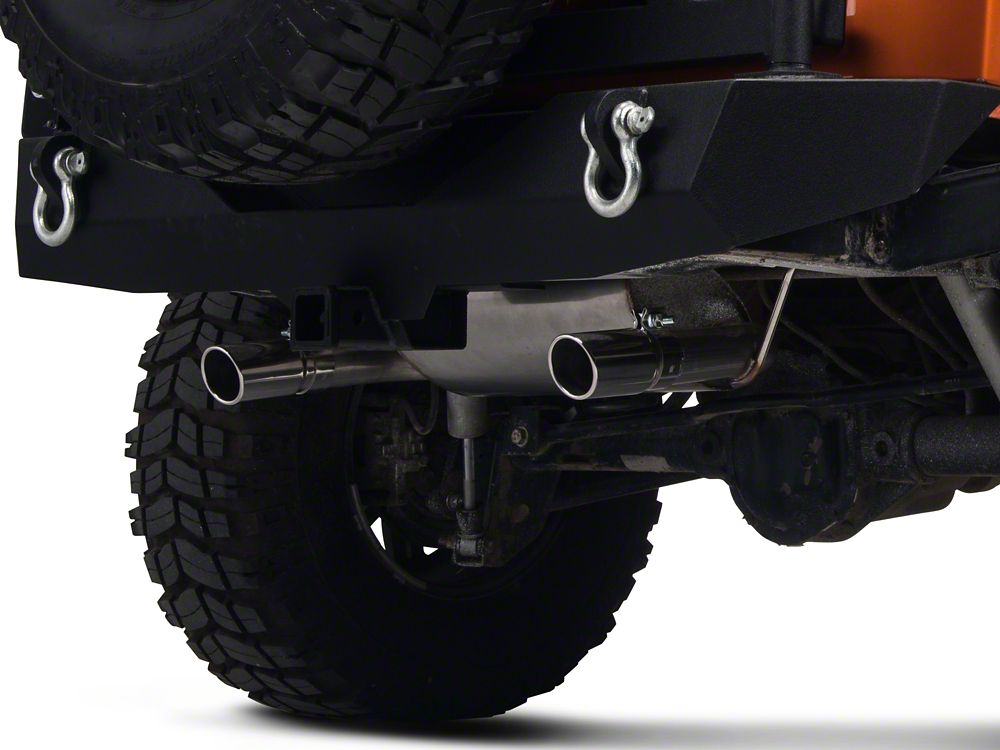 RedRock Dual Outlet Axle-Back Exhaust with Polished Tips (07-18 Jeep Wrangler JK)