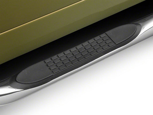 RedRock 3-Inch Round Side Step Bars; Stainless Steel (87-06 Jeep Wrangler YJ & TJ, Excluding Unlimited)