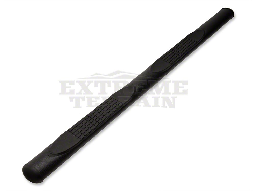RedRock 4-Inch Oval Straight Side Step Bars; Textured Black (07-18 Jeep Wrangler JK 4-Door)