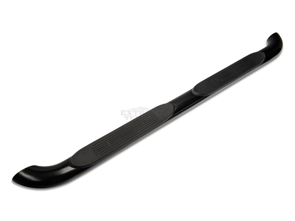 RedRock 4-Inch Oval Curved Side Step Bars; Semi-Gloss Black (07-18 Jeep Wrangler JK 4-Door)