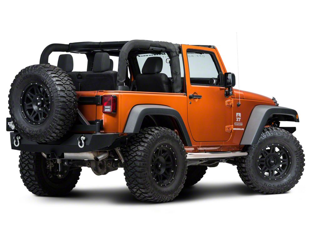 RedRock 3-Inch Round Curved Side Step Bars; Stainless Steel (07-18 Jeep Wrangler JK 2-Door)