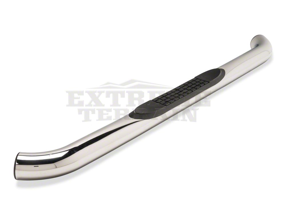 RedRock 3-Inch Round Curved Side Step Bars; Stainless Steel (07-18 Jeep Wrangler JK 2-Door)