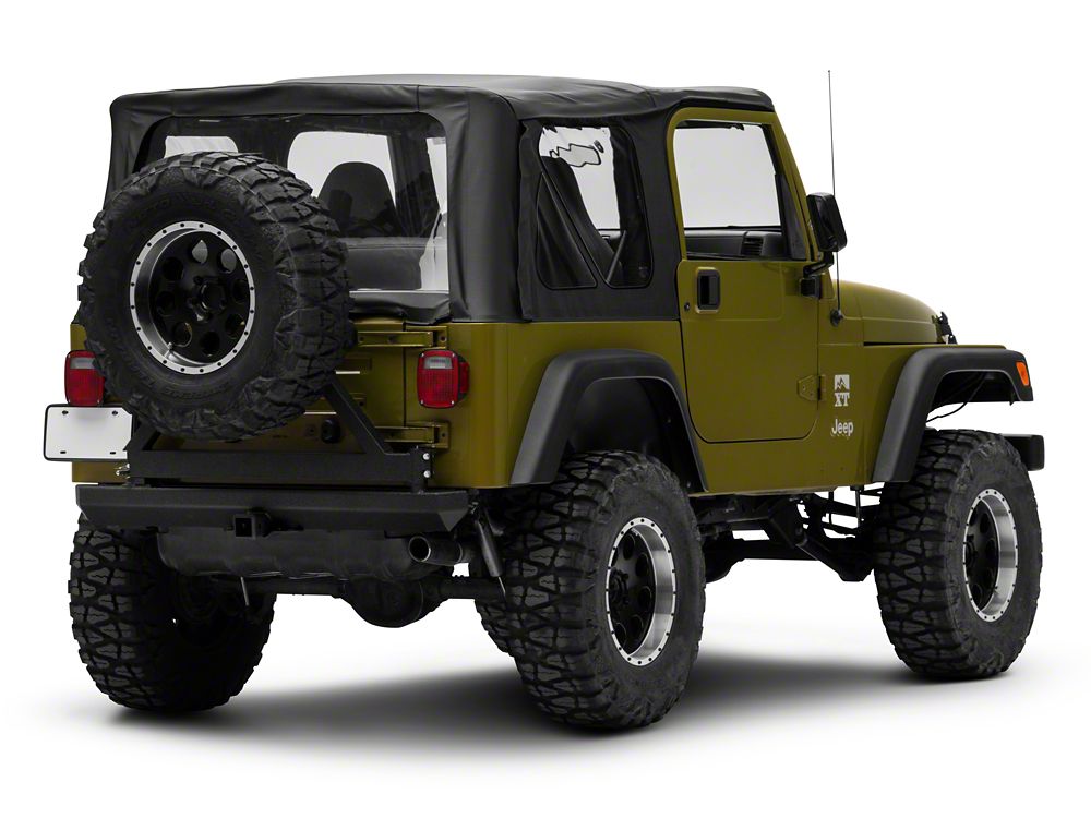 RedRock Rock Crawler Rear Bumper with Tire Carrier; Textured Black (87-06 Jeep Wrangler YJ & TJ)