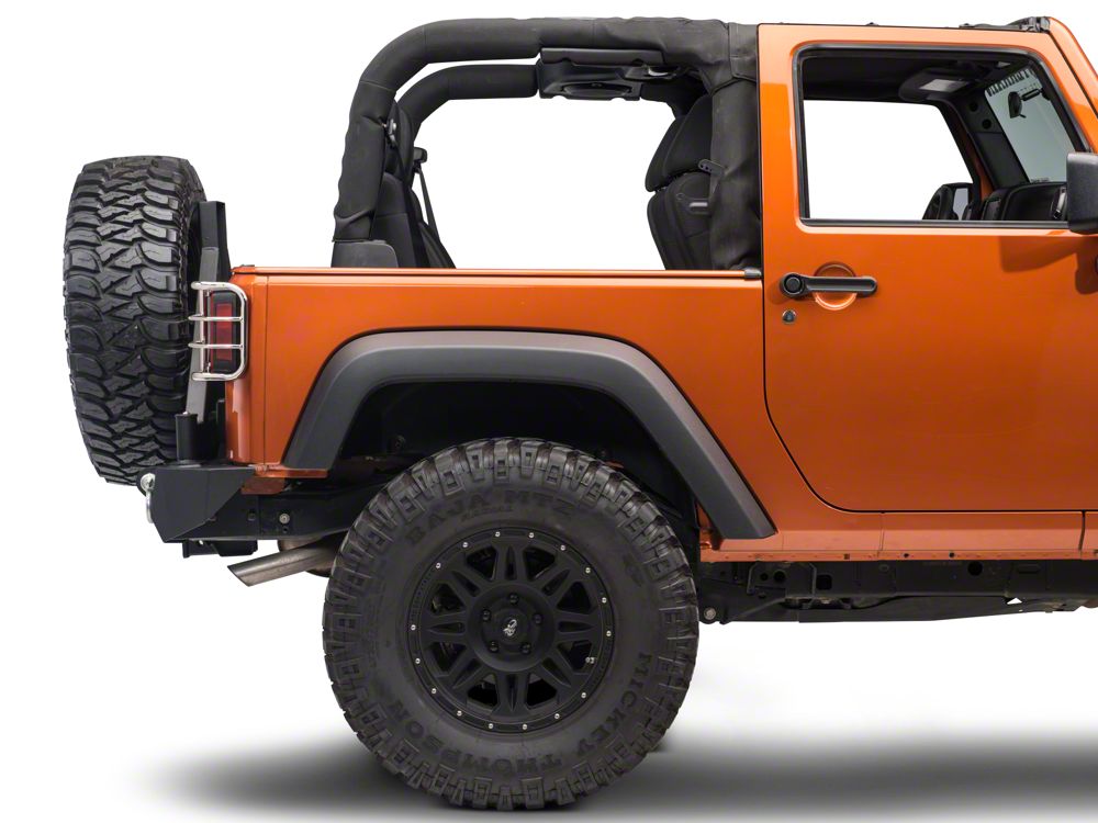 RedRock Wrap-Around Tail Light Guards; Stainless Steel (07-18 Jeep Wrangler JK)