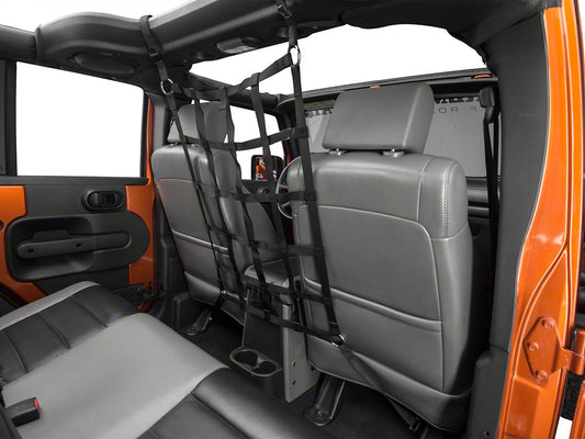 RedRock Front Pet Barrier Net; Black (07-18 Jeep Wrangler JK 4-Door)