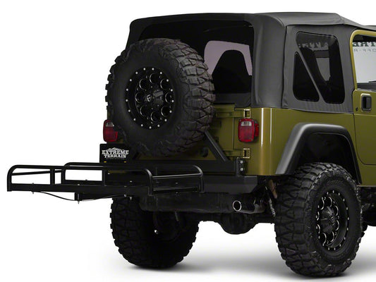 RedRock Hitch Mounted Cargo Rack; 7-Inch XL (87-06 Jeep Wrangler YJ & TJ)